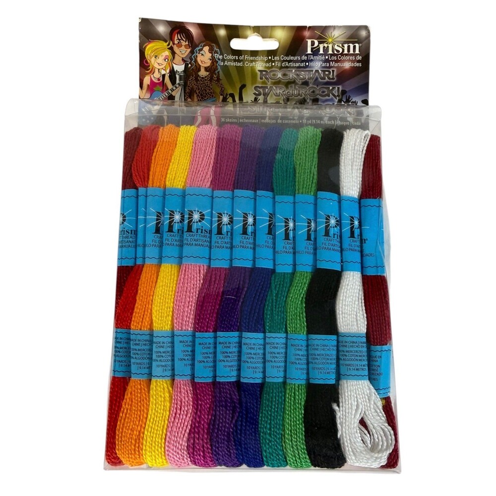 PRISM Craft Thread 36 Skeins DMC Colors Friendship Multicolor ROCKSTAR Bracelet